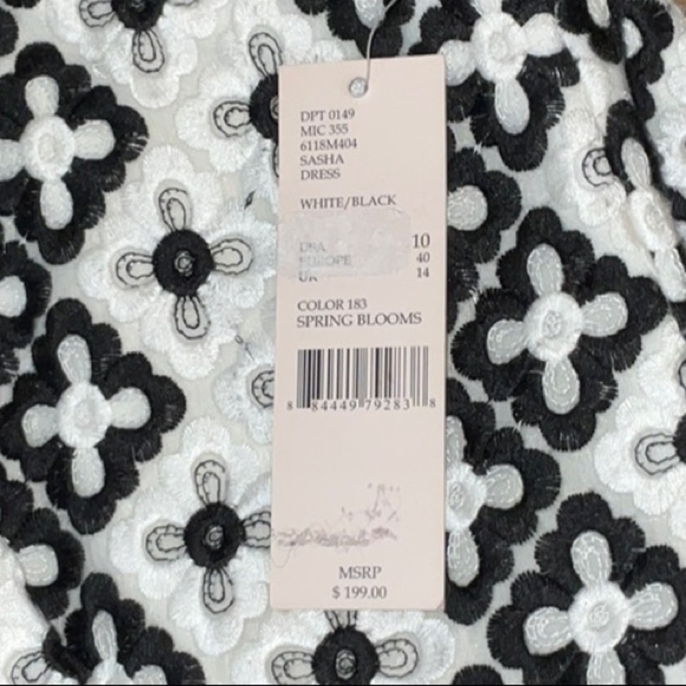 Katherine Kelly Sasha Dress NWT Black White Floral Sheath Cocktail Dress 10 - Picture 14 of 14